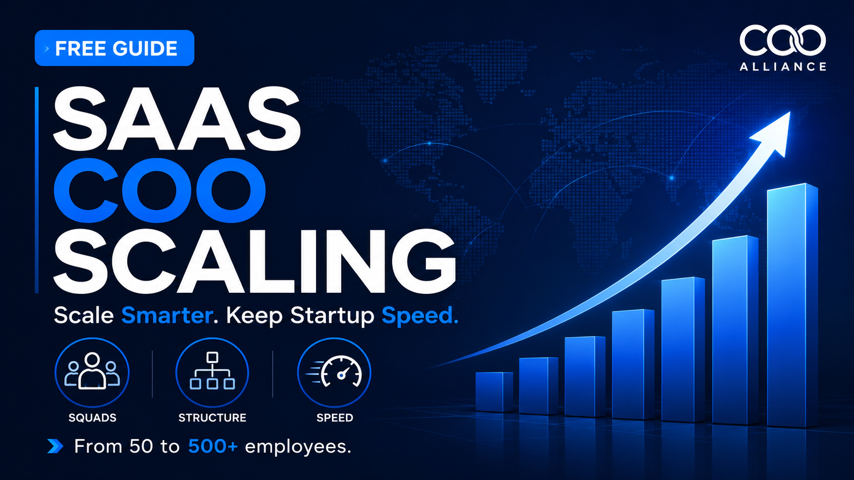 SAAS COO Scaling guide cover showing growth, scaling, and operational structure