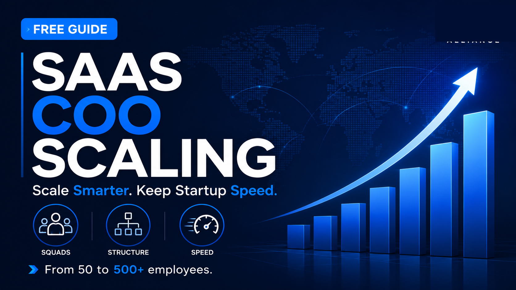 SAAS COO Scaling guide cover showing growth, scaling, and operational structure