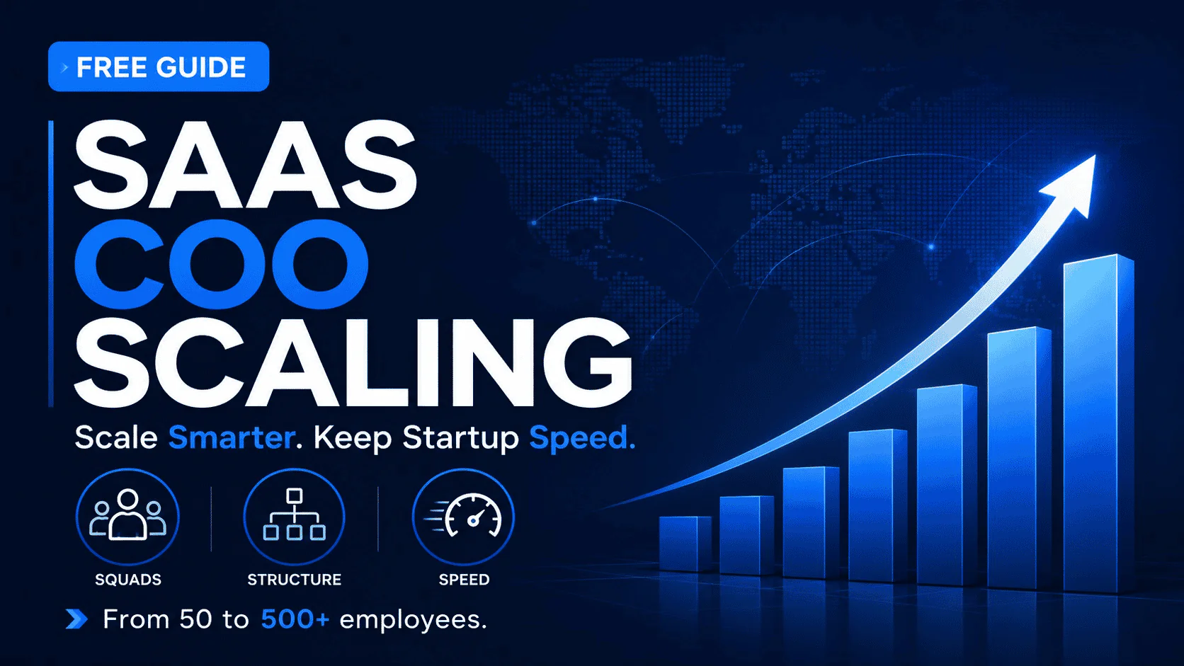 SAAS COO Scaling guide cover showing growth, scaling, and operational structure